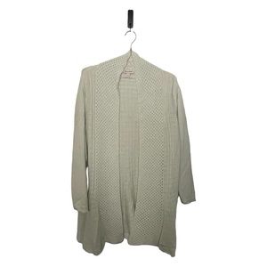 Molly & Isadora Open Front Crochet Style‎ Cardigan Ivory 2x
